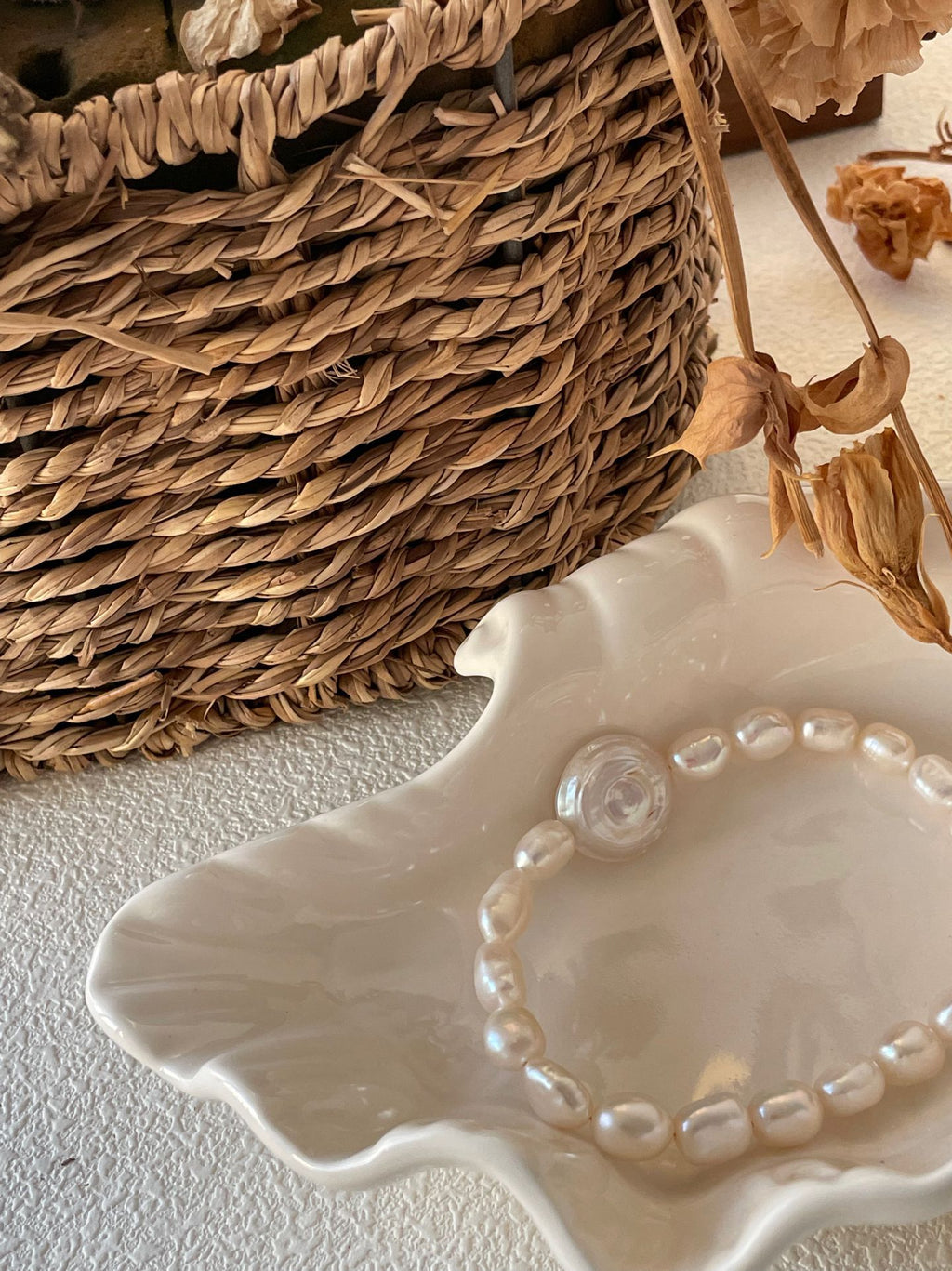 Vintage-Halskette mit Perlen