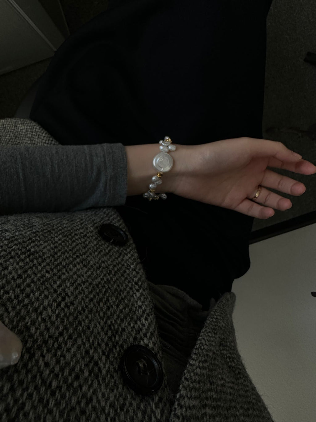 „Golden Disc“ Keshi-Perlen-Armband