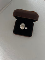 „Golden Harmony“ 18K-vergoldeter Silberring mit Barockperle — verstellbar