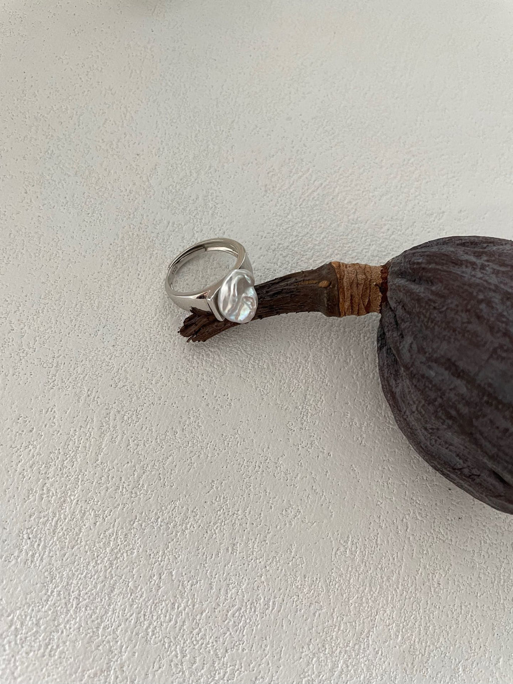 Keshi-Perlenring aus Sterlingsilber – Einheitsgröße / Verstellbar