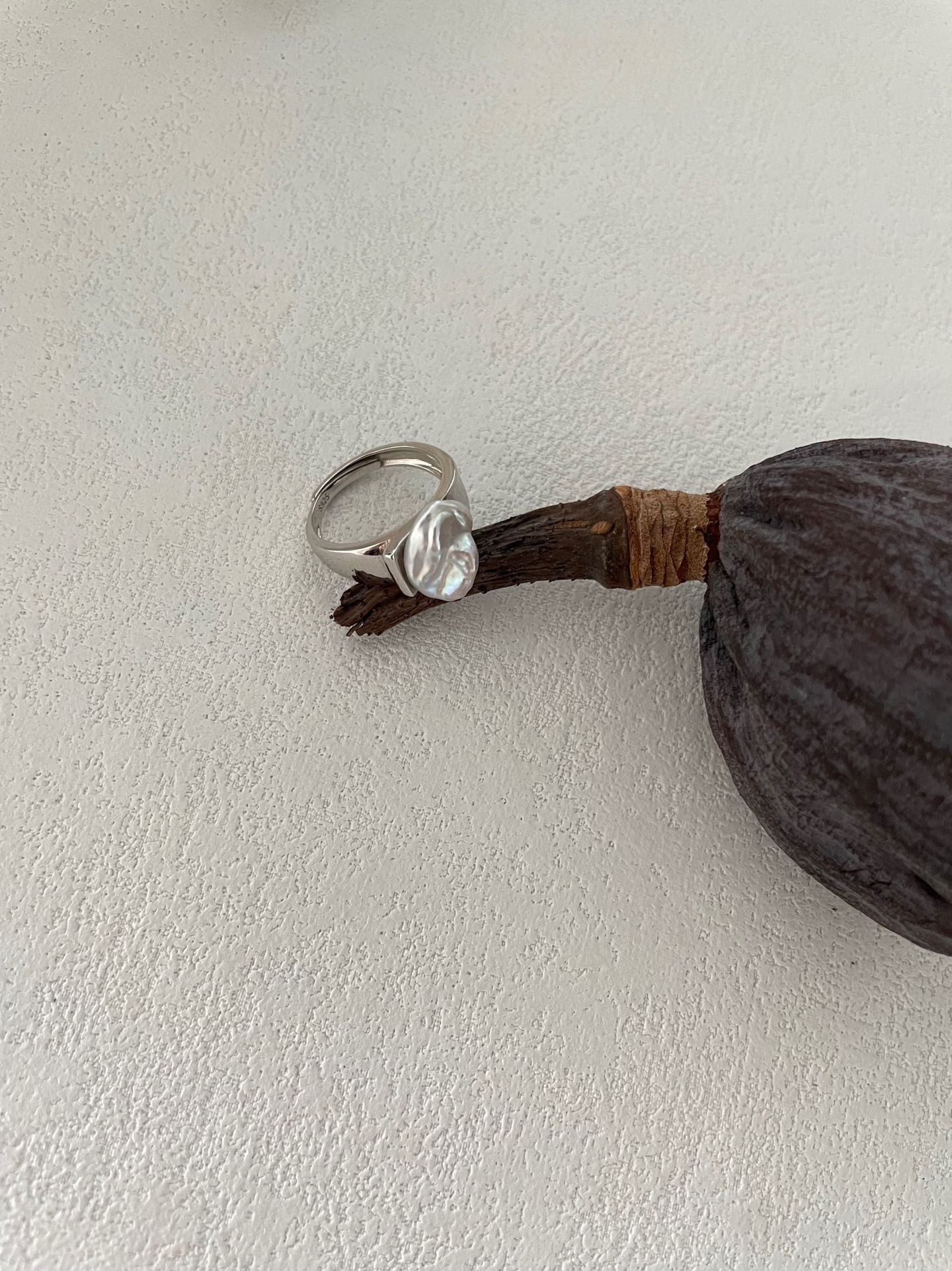 Keshi-Perlenring aus Sterlingsilber – Einheitsgröße / Verstellbar