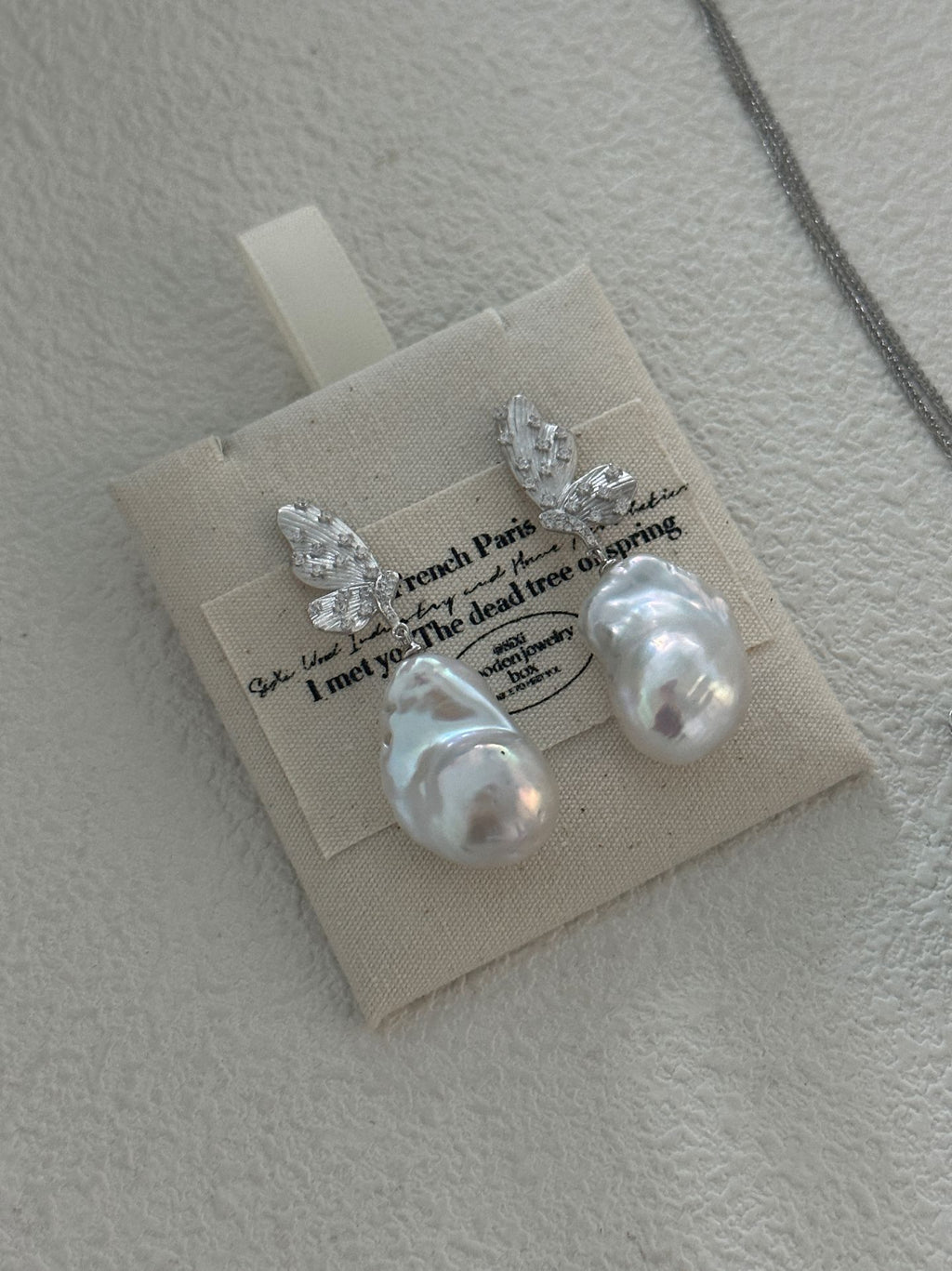 “Butterfly Whispers” Sterling Silver Baroque Pearl Earrings
