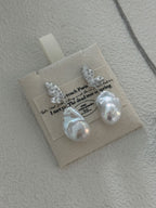 “Butterfly Whispers” Sterling Silver Baroque Pearl Earrings