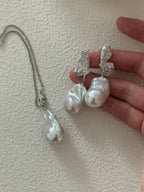 “Butterfly Whispers” Sterling Silver Baroque Pearl Earrings