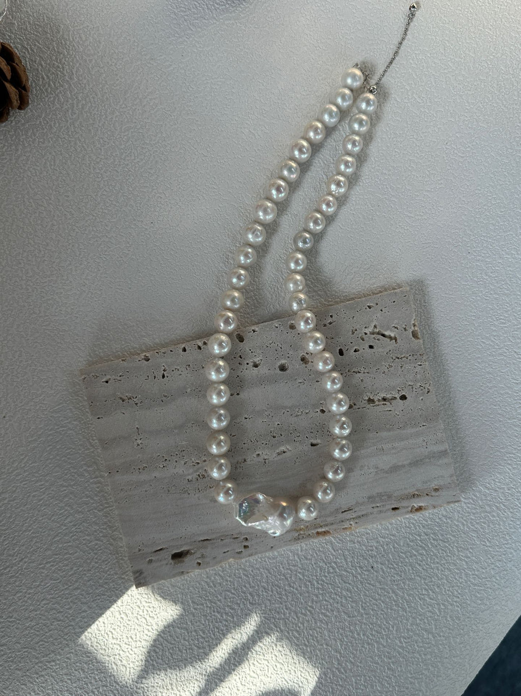 Edison-Barockperlen-Halskette aus Sterlingsilber