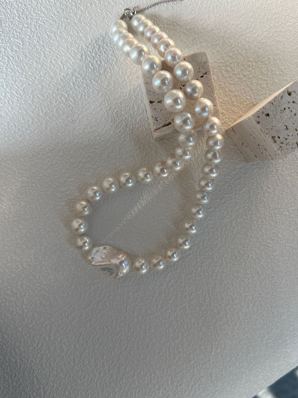 Edison-Barockperlen-Halskette aus Sterlingsilber