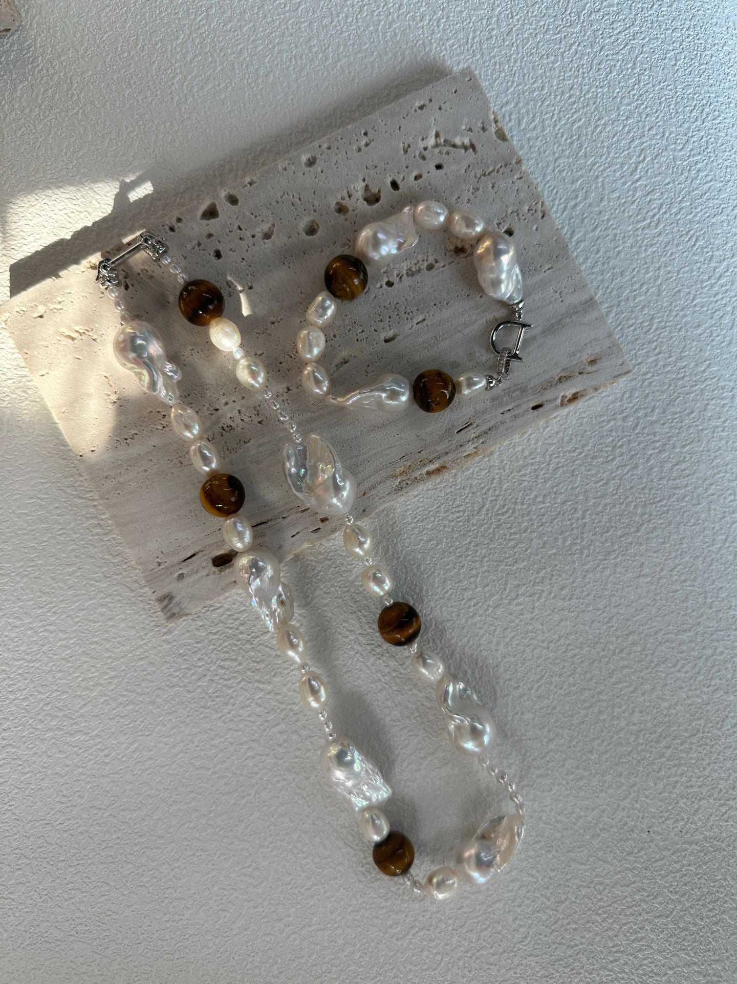 „Amber Wilderness“ Sterlingsilber-Barockperlen-Armband