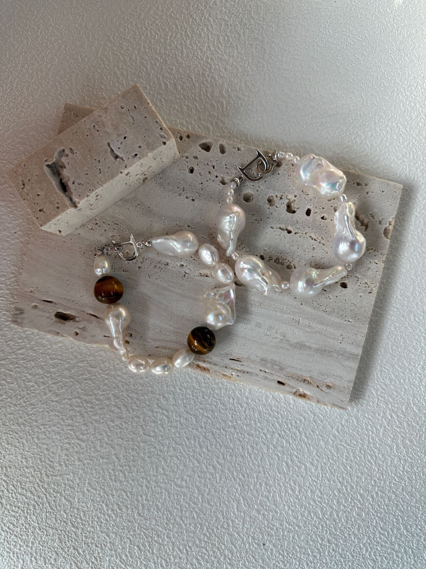 „Amber Wilderness“ Sterlingsilber-Barockperlen-Armband