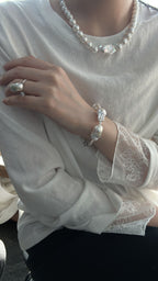 „Untamed on the Wrist“ Edison-Perlen-Armband aus Sterlingsilber