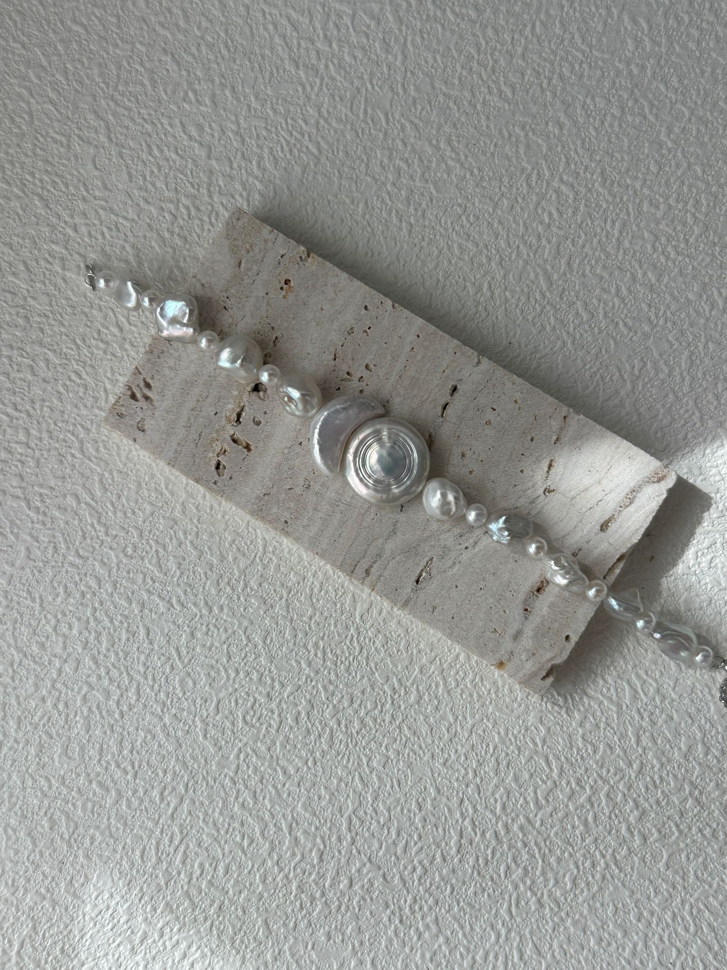 „Tidal Sun & Moon“ Sterlingsilber-Perlenarmband