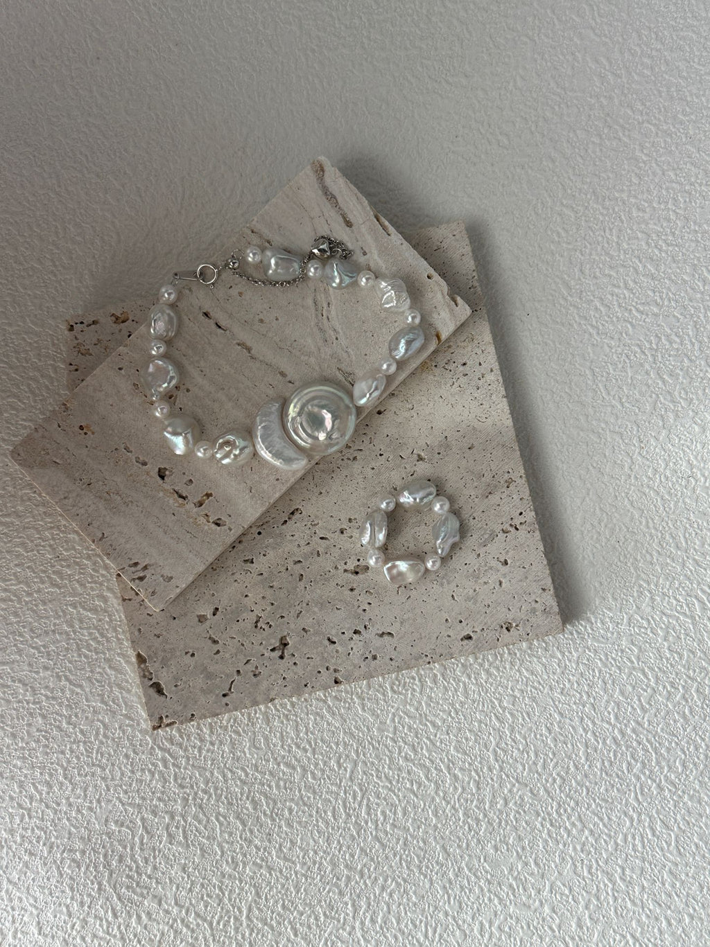 „Tidal Sun & Moon“ Sterlingsilber-Perlenarmband