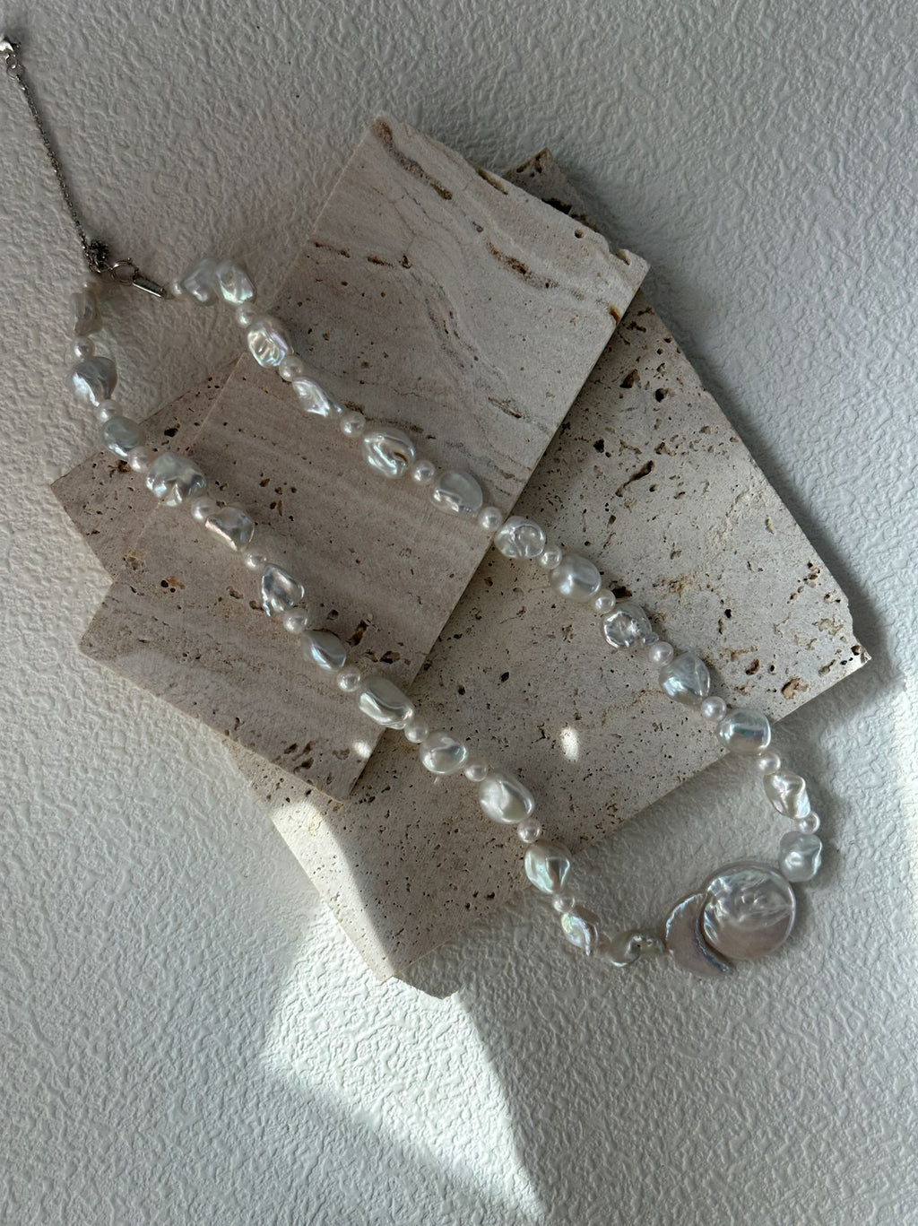 „Tidal Sun & Moon“ Sterlingsilber-Perlenkette