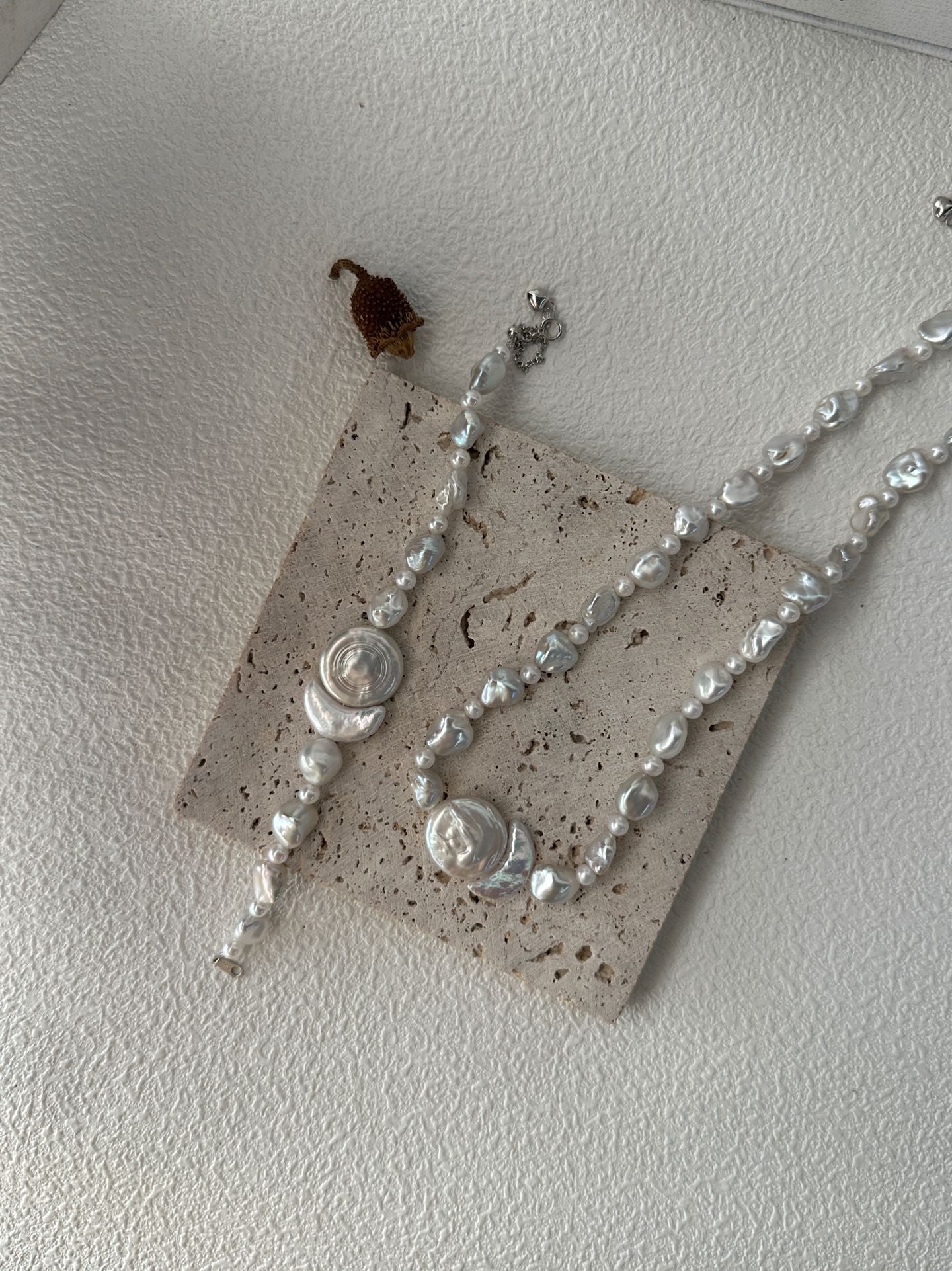 „Tidal Sun & Moon“ Sterlingsilber-Perlenkette