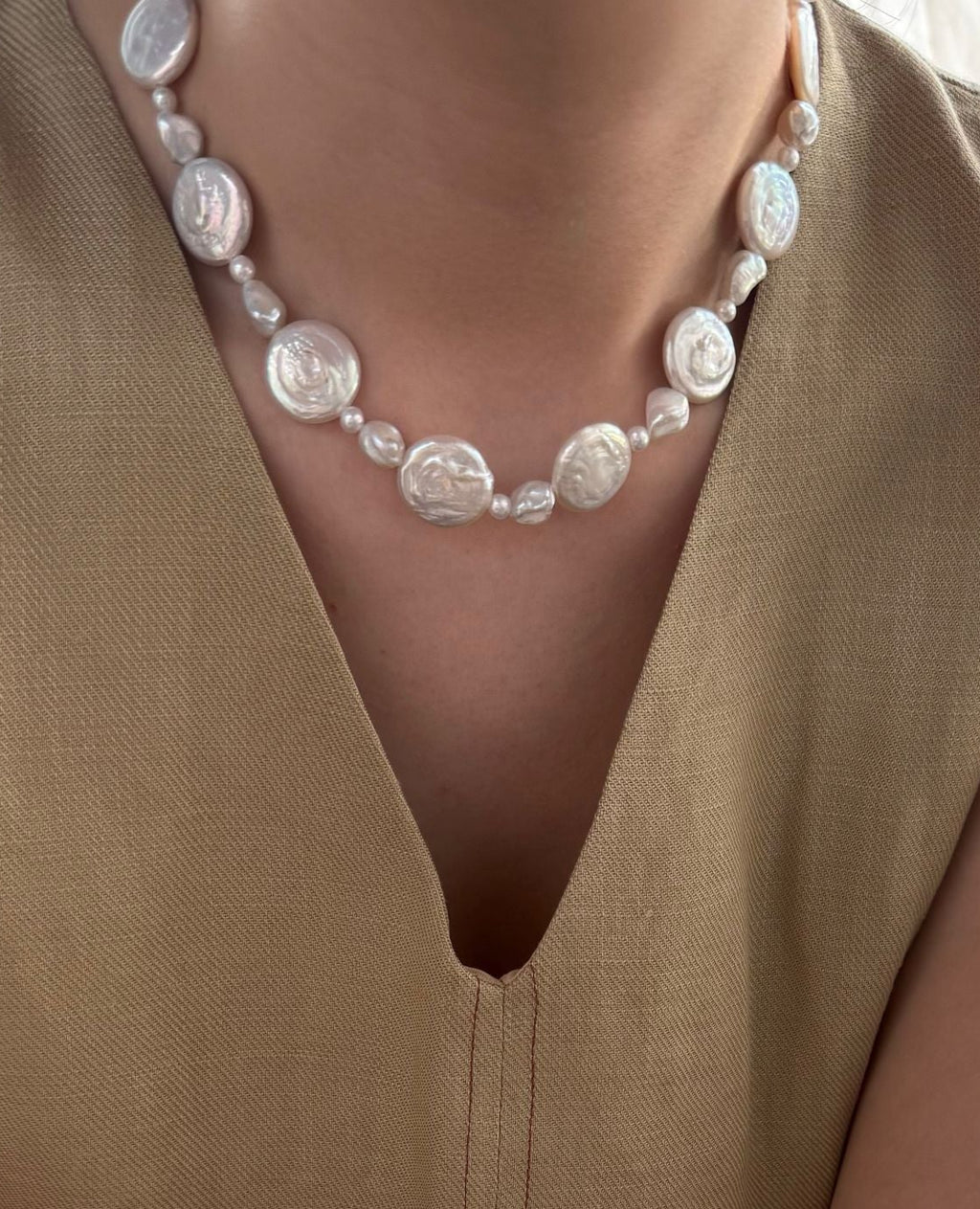 „Sun & Moon Drift“ Sterlingsilber-Perlenkette