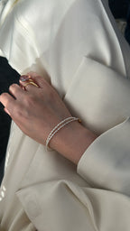 Doppelreihiges Keshi-Perlen-Armband