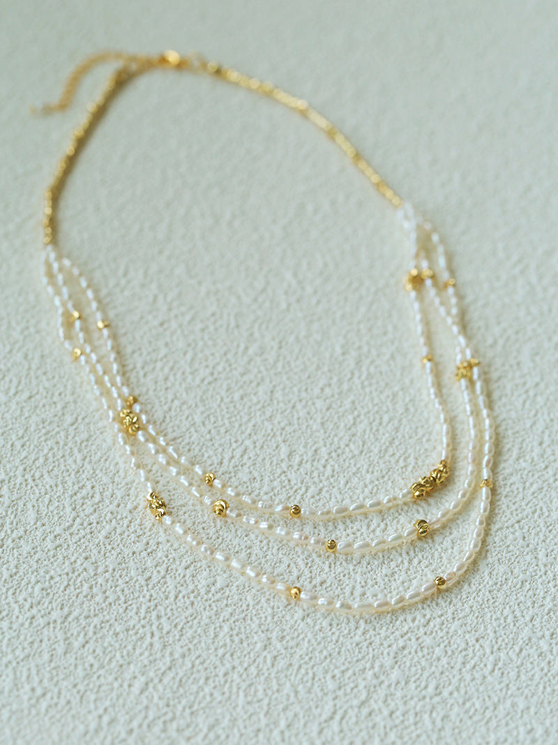 mehrlagige Süßwasserperlenkette