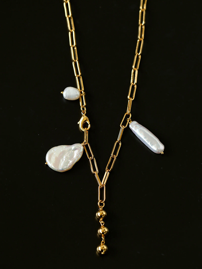 Boutique-Design | Barockperlenkette mit quadratischen Gliedern