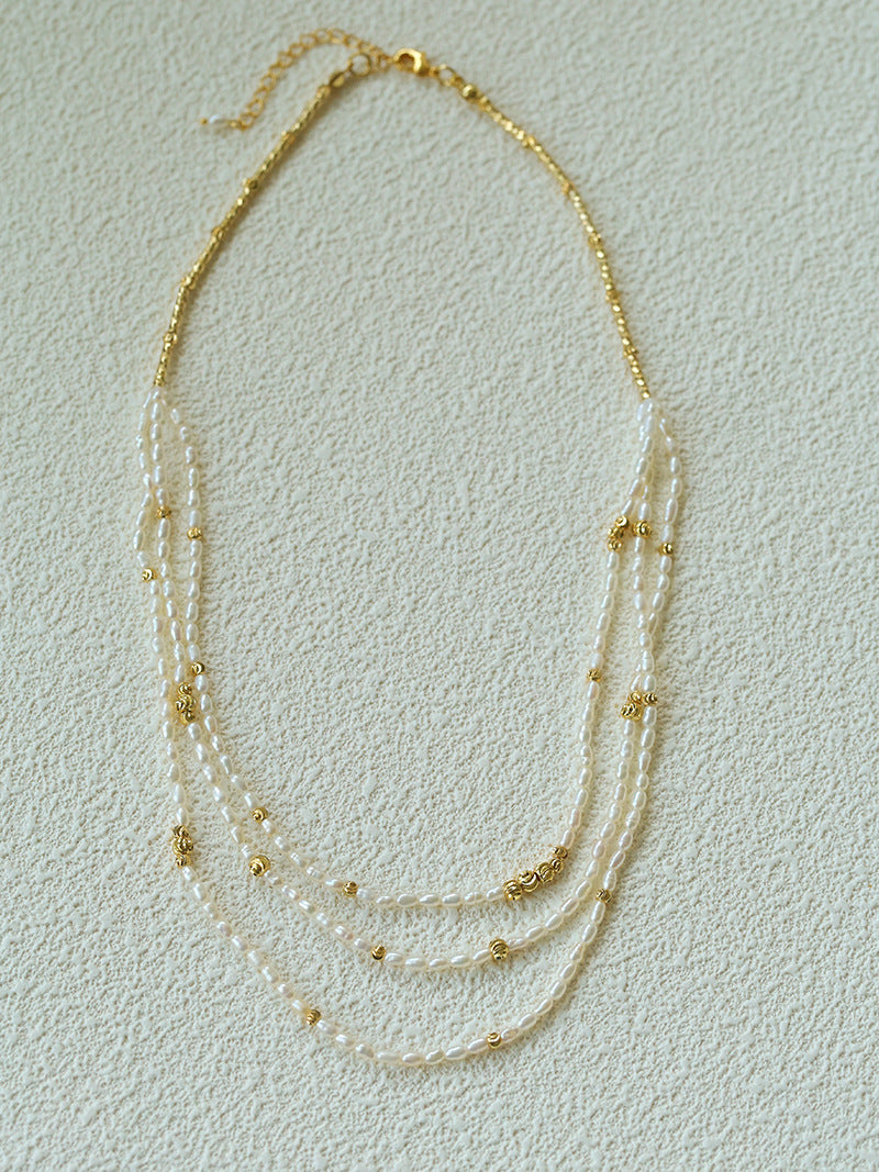 mehrlagige Süßwasserperlenkette