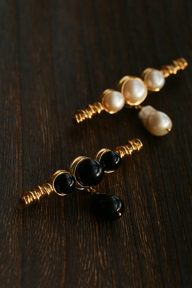 Vintage Bar-Style Natural Brooch