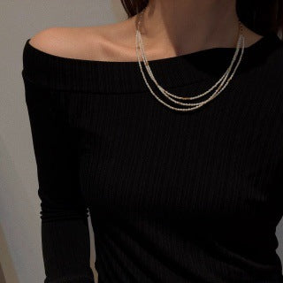 mehrlagige Süßwasserperlenkette