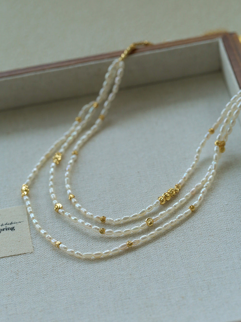 mehrlagige Süßwasserperlenkette