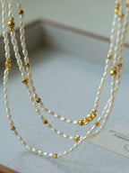 mehrlagige Süßwasserperlenkette