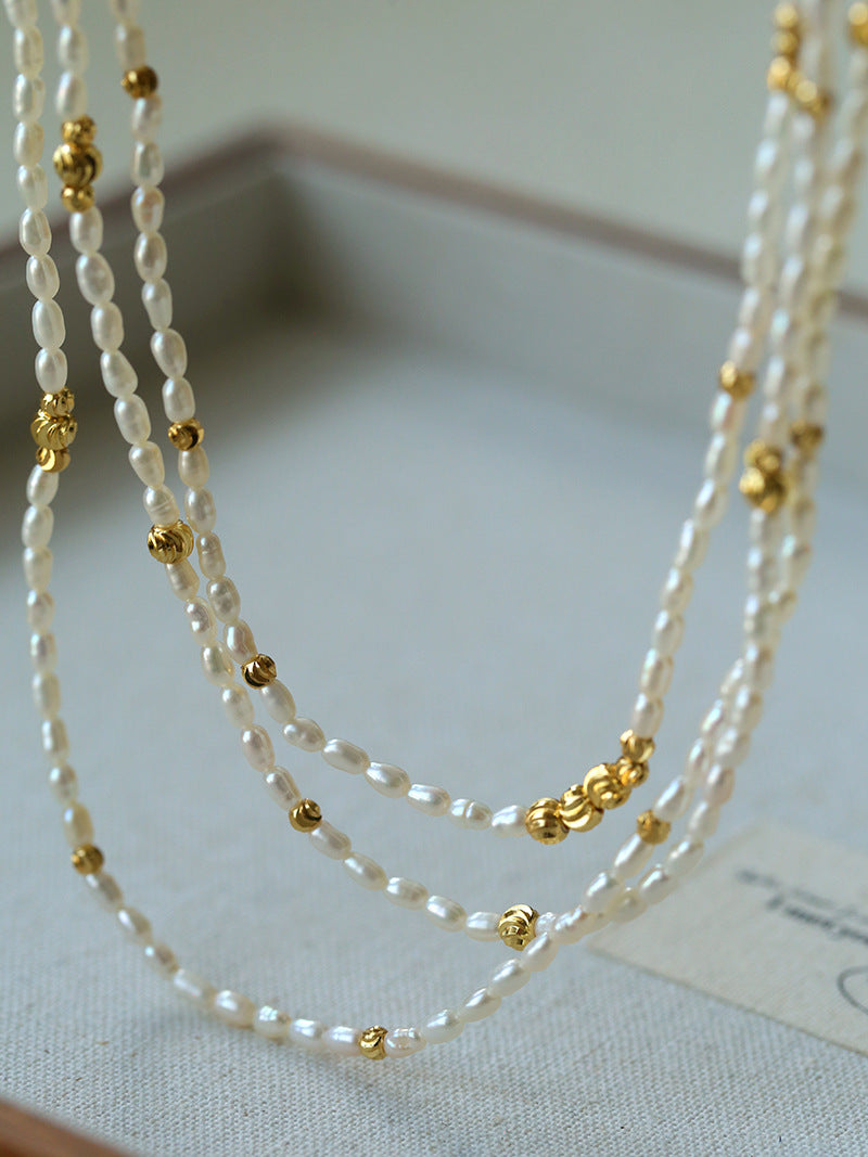 mehrlagige Süßwasserperlenkette