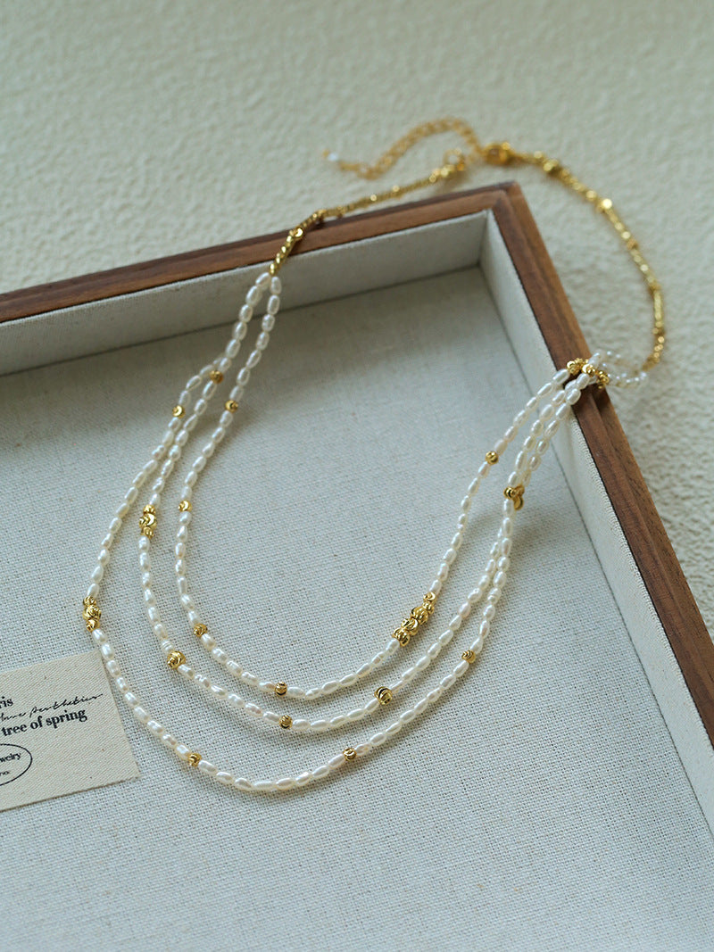 mehrlagige Süßwasserperlenkette