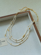 mehrlagige Süßwasserperlenkette