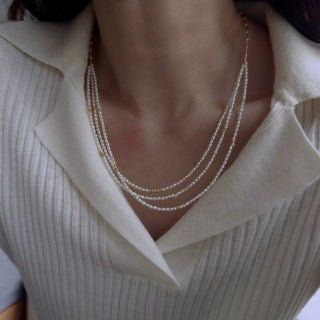 mehrlagige Süßwasserperlenkette