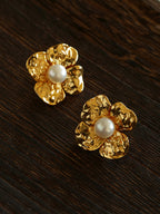 Vintage Pearl Flower Earrings