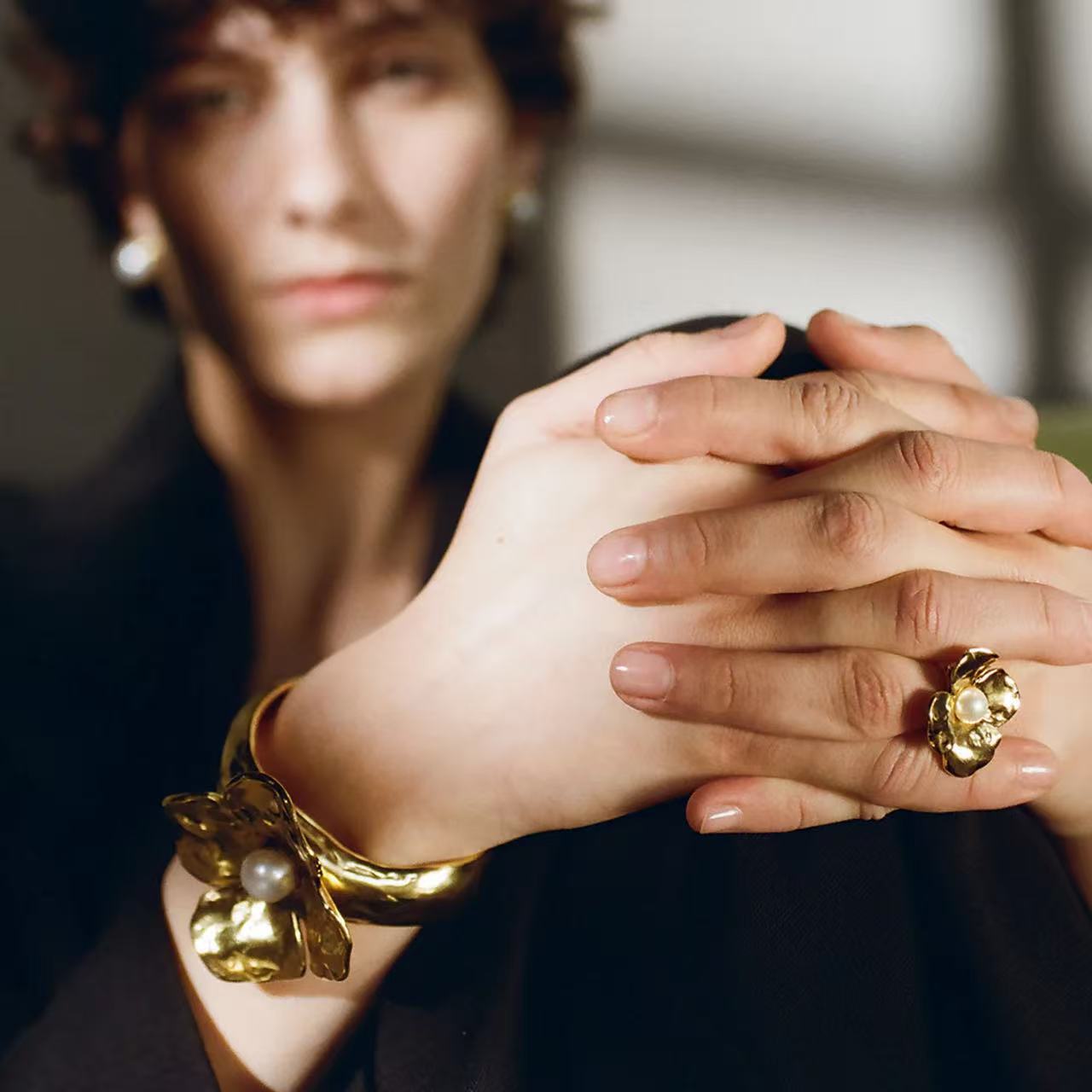 Vintage Pearl Flower Ring