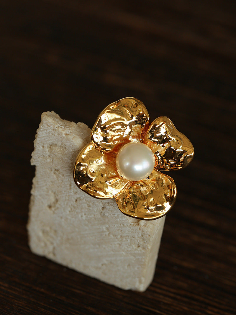 Vintage Pearl Flower Ring