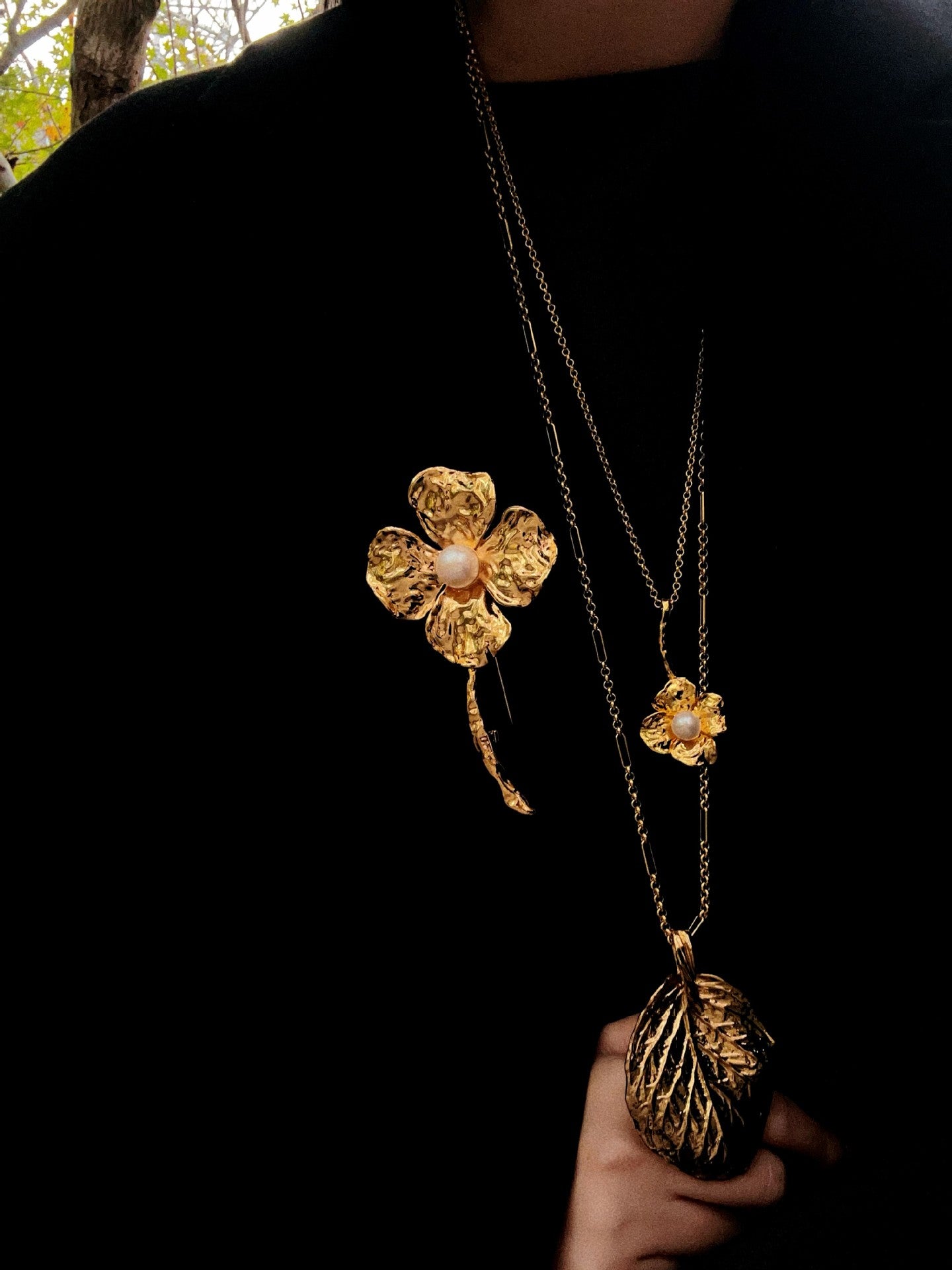 Vintage Floral Pearl Statement Brooch