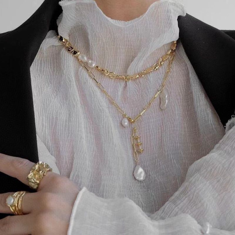 Boutique-Design | Barockperlenkette mit quadratischen Gliedern