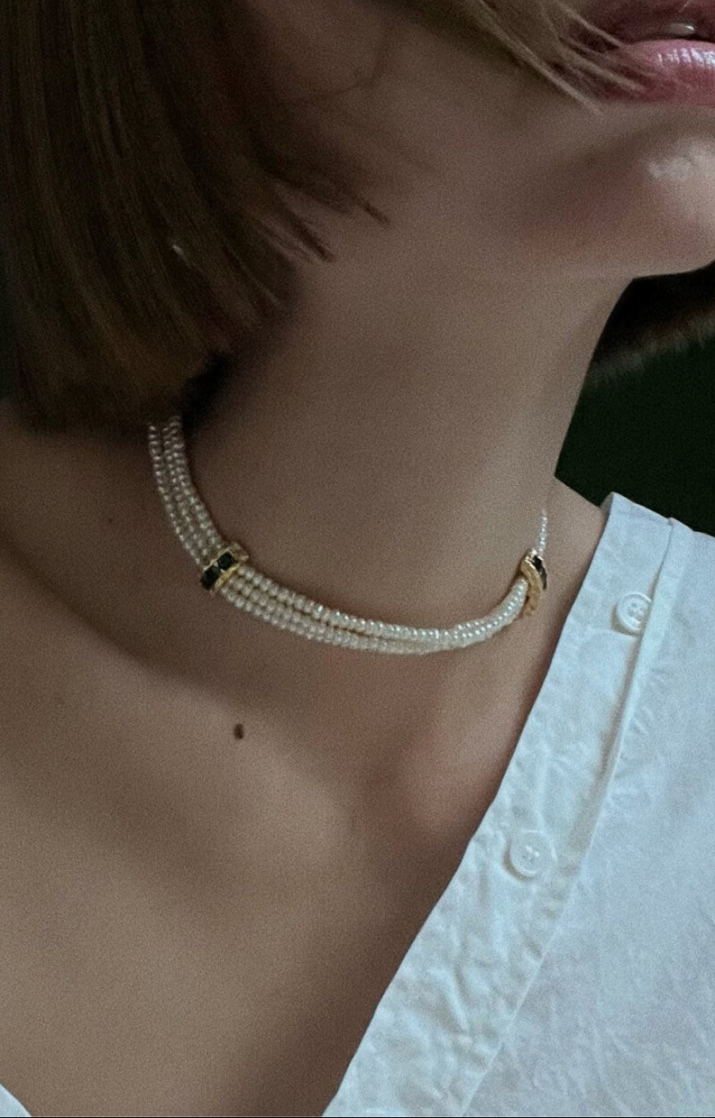 Boutique Couture Kollektion | Barockperlen-Schmuckset (Halskette + Ohrringe)